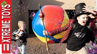 Ethans Funhouse Sneak Confetti Cannons and Crazy Nerf Robots [upl. by Nnayrb88]