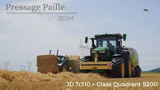 7r310 Gen 2  Claas Quadrant 5200   Pressage Paille 2024 [upl. by Arad]