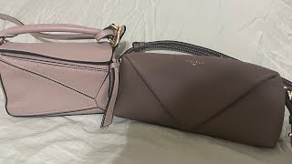 review and comparison of Fleuron Trinity to Loewe Puzzle bag in mini [upl. by Hannon630]