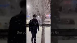 Bro got that winter rizz🤫🥶 snow rizz snowing winter snowfall [upl. by Atiugal308]