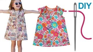 Kleid nähen für Anfänger – DIY Kinderkleid mit Flügelärmelchen „Denise“ [upl. by Acsirp]