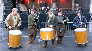 Scottish tribal band Clanadonia perform The Jigs live in Perth Scotland during St Andrews Day 2019 [upl. by Ashman]