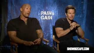 Pain amp Gain Jack Rico interviews The Rock and Mark Wahlberg [upl. by Ahsaeym]