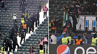 FIGHT AFTER FINAL WHISTLE  Marseille Fans Clash with Security and Frankfurt Fans [upl. by Julee]