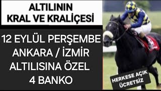 12 Eylül 2024 Ankara İzmir Altılı ganyan At yarışı tahminleri Altılı yorumları tjk [upl. by Raquel]