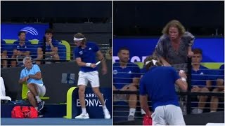 Full Footage Of Stefanos Tsitsipas Hurting His Father  Brisbane 2020 [upl. by Etteluap]