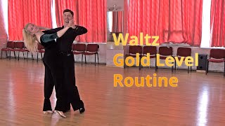 Waltz Gold Level Choreography  Fallaway Reverse Slip Pivot Double Reverse Spin [upl. by Monney]