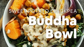 Sweet Potato Chickpea Buddha Bowl  Minimalist Baker Recipes [upl. by Ayhtnic]