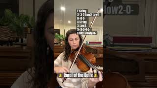 Carol of the Bells 🔔 Violin Tutorial 🎻 Easy Violin violin violintutorial christmasviolin [upl. by Tneicniv265]