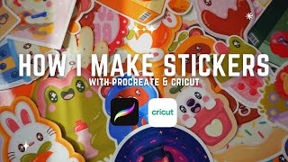 How I Make Stickers  Using Procreate amp Cricut to Make Stickers Tutorial [upl. by Ennyroc619]