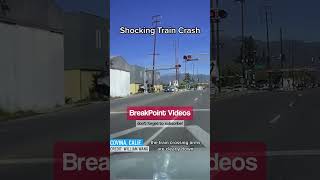 Train Smashes Car shockingmoment crashofcars carcrashvids [upl. by Marx]