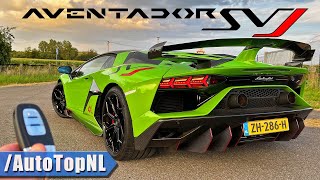 Lamborghini Aventador SVJ  REVIEW on AUTOBAHN NO SPEED LIMIT by AutoTopNL [upl. by Rodablas]