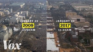 Barack Obama vs Donald Trump inaugural crowds [upl. by Bust]