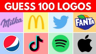 Guess the Logo in 3 Seconds  100 Famous Logos  Ultimate Logo Quiz [upl. by Jada]