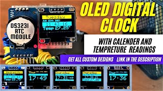 HOW TO MAKE OLED DIGITAL CLOCK USING DS3231 RTC MODULE 096quot OLED DISPLAY AND ARDUINO NANO [upl. by Venable767]