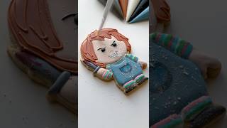 Chucky doll cookie🔪 recipes and supplies linked in my bio cookiedecorating satisfying asmr [upl. by Anum520]