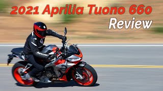 2021 Aprilia Tuono 660 Review [upl. by Notsyrb]