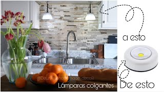 Cómo hacer lámparas colgantes para decorar la cocina con materiales reciclados  Deuryissa 🦋 [upl. by Uriel]