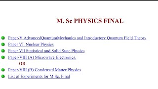 M Sc Physics final  Syllabus PDUSU sikar 202324 [upl. by Shriner113]