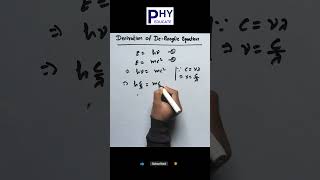 Derivation of De Broglie Equation  De Broglie Wavelength physics cbse neet jeemains [upl. by Barton]