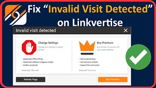 How To Fix quotInvalid Visit Detectedquot Linkvertise 2024  BYPASS Linkvertise Invalid Visit Detected [upl. by Nolyarg]