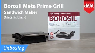 Borosil Meta Prime Grill Sandwich Maker Metallic Black Unboxing [upl. by Lacy]