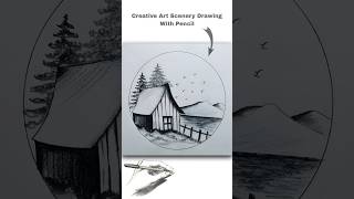 Creative Art Scenery Drawing With Pencil scenerydrawing trendingdrawing trendingshorts [upl. by Attiuqram]