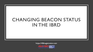 Updating Beacon Status in the IBRD [upl. by Corbet37]