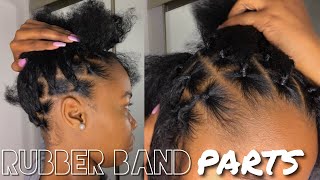 How To Part Hair Using Rubber Bands for Box Braids Passion Twist Etc  Kinzey Rae [upl. by Amsab]