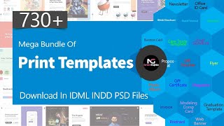 730 Mega Bundle Of Print Templates Download In PSD EPS AI IDML INDD Files  Noreen Graphics [upl. by Whitford997]