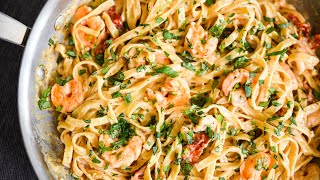 Creamy Garlic Shrimp Pasta With Sun Dried Tomatoes [upl. by Perla]