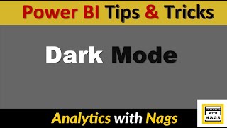 How to Enable Dark mode in Power BI  Power BI Tips and Tricks [upl. by Mckeon]