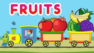 Fruits song Happy Fruits Happy Fruits song Fruit train nursery rhymes and kids songs [upl. by Gnaw]