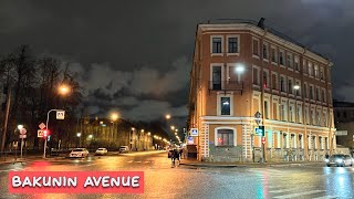 Walking tour along Bakunin Avenue in 4K in Saint Petersburg Russia [upl. by Sleinad]