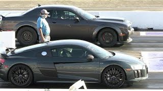 Audi R8 vs Hellcat  GTR vs Hellcat  Supercars vs Muscle Cars [upl. by Rolf]