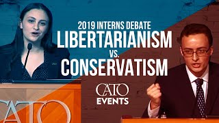 Interns Debate Libertarianism vs Conservatism Cato vs Heritage [upl. by Ellerahc]