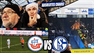 CHAOS PUR AUSSCHREITUNGEN UNTERBRECHUNG VAR amp ROTE KARTE Hansa Rostock  Schalke 04 Stadion Vlog [upl. by Mahan]