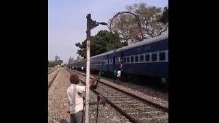 Token Exchange Godan Express at Didarganj Station [upl. by Atteroc114]