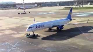 Condor 757300 Takeoff  Düsseldorf airport [upl. by Nido]