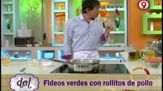 Fideos verdes con rollitos de pollo en La cocina del 9 [upl. by Herwick5]