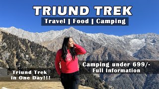 Triund Trek Mcleodganj Full guide  Budget friendly way to do Triund Trek under 700  Triund Trek [upl. by Junius]