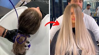 Brown To Blonde Balayage Hair Transformation [upl. by Marquet168]