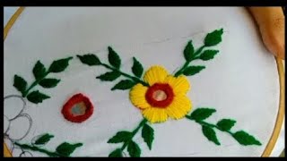 flower hand embroidery design 😍viralvideo handembroidery subscribe foryou [upl. by Asilrahc121]