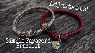 SUPER EASY SIMPLE PARACORD BRACELET AND ADJUSTABLE FRIENDSHIP BRACELET [upl. by Rivy468]