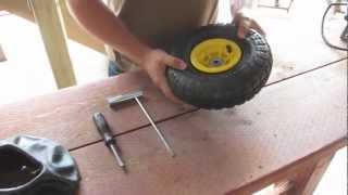 How to change an inner tube in a Hand Truck  Wheelbarrow tire [upl. by Mellicent]