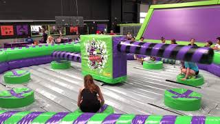 FUNNY FAIL AT JUMP GIANTS TRAMPOLINE PARK WIPEOUT  GYMNAST  CHEERLEADER KARINA amp HER GYMNASTICS [upl. by Pascale]