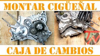 Como montar CIGUEÑAL CAJA DE CAMBIOS y cerrar motor MOTO 🛵👨🏿‍🔧 [upl. by Novelc451]