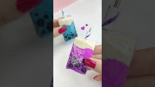 easy DIY boba paper squishy  how to make squishy pen  fati craft world [upl. by Eiznek]