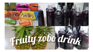 How To Make Fruity Zobo Drink Hibiscus Drink  Nigeria Zobo Drink Benninicekitchen [upl. by Elleiand61]