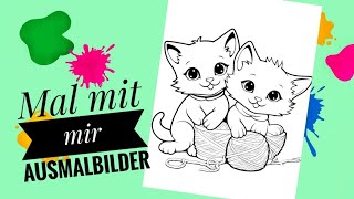 KatzenBabys ausmalen [upl. by Gibun]